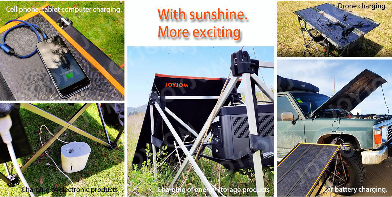 portable solar camping table application